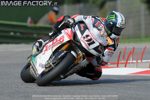 2009-09-26 Imola 0950 Variante alta - Superbike - Qualifyng Practice - Leon Haslam - Honda CBR1000RR